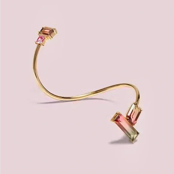 $78 Kate Spade Geo Gems Ombré Flex Cuff Bracelet NWT Pink/Multi - Picture 6 of 6